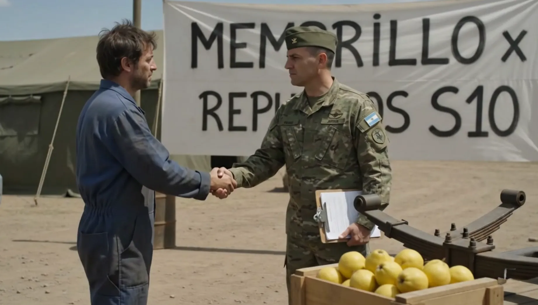 Motosierra: el Ejército Argentino cambia membrillos por repuestos